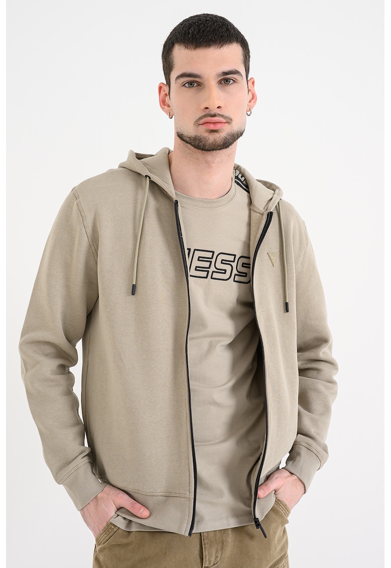 Hanorac cu fermoar. pentru fitness - Verde sparanghel