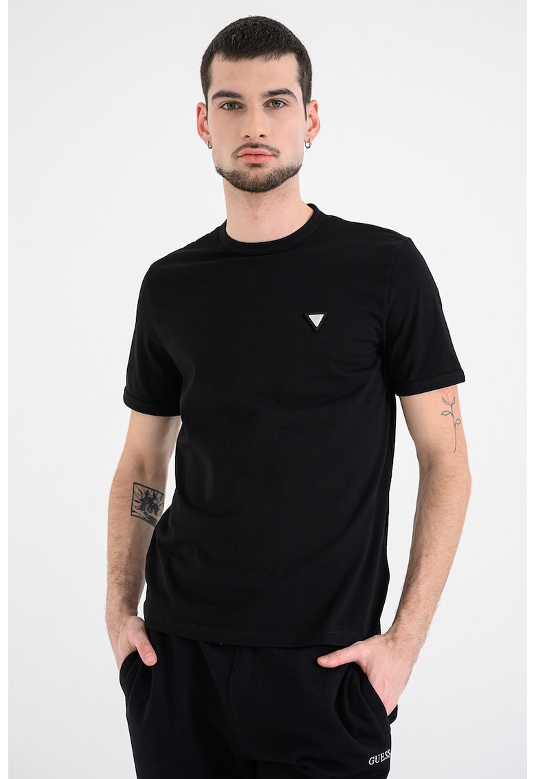 Tricou cu decolteu la baza gatului pentru antrenament - Negru