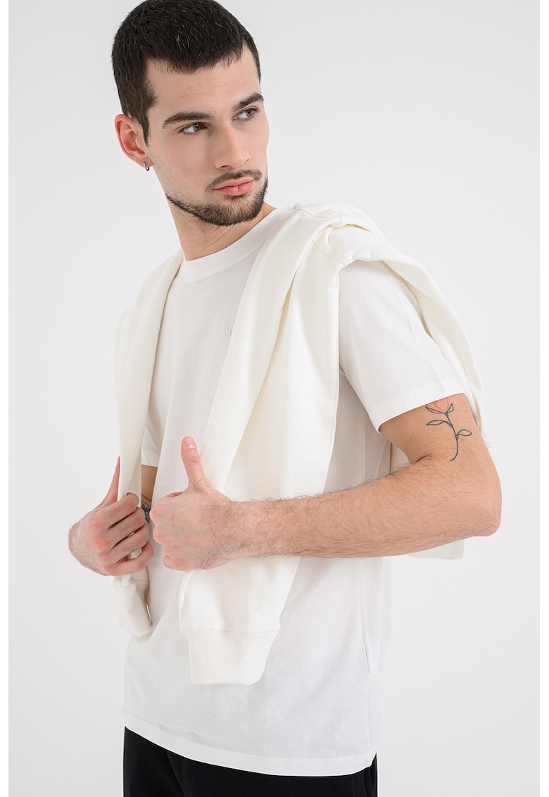 Tricou de bumbac pentru antrenament - Alb/Argintiu