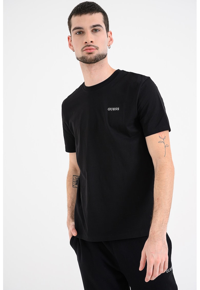 Tricou de bumbac pentru antrenament - Negru/Argintiu