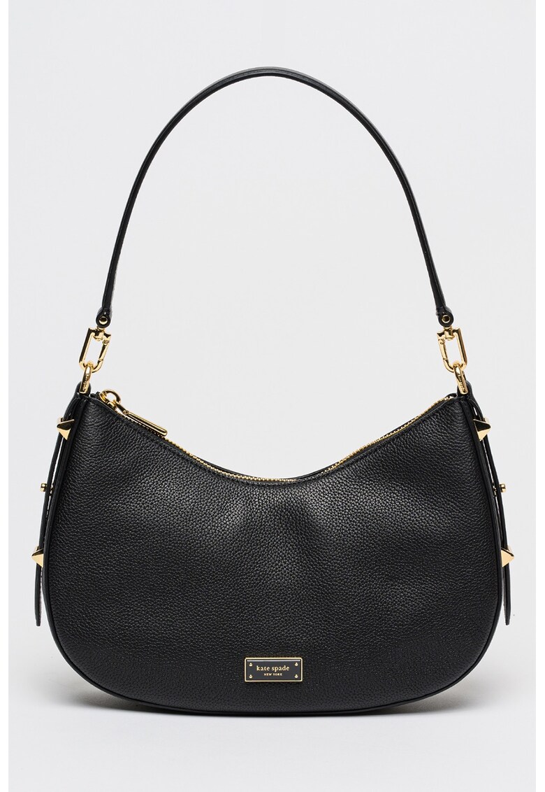 Geanta din piele cu bareta de umar Liv - Negru