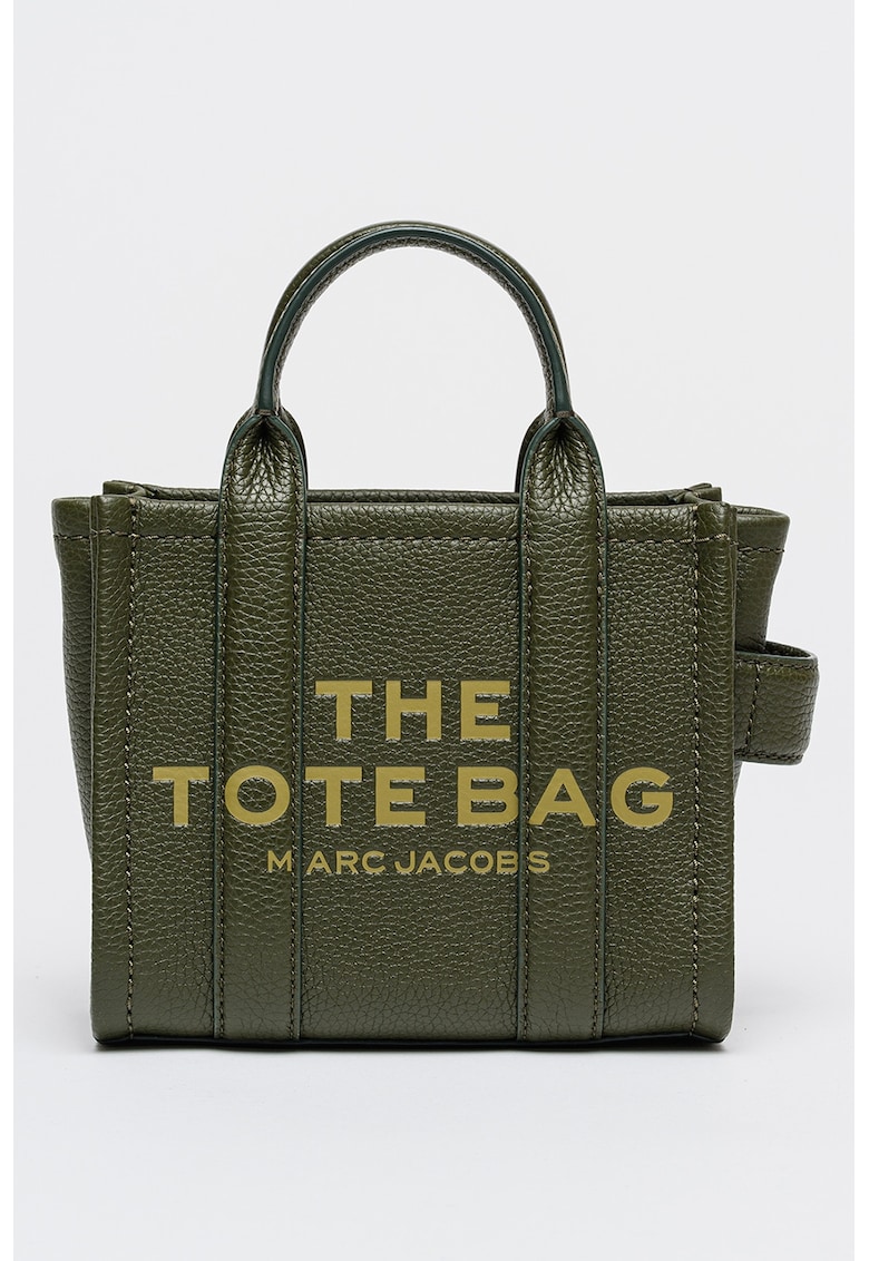 Geanta tote mica din piele - Verde inchis