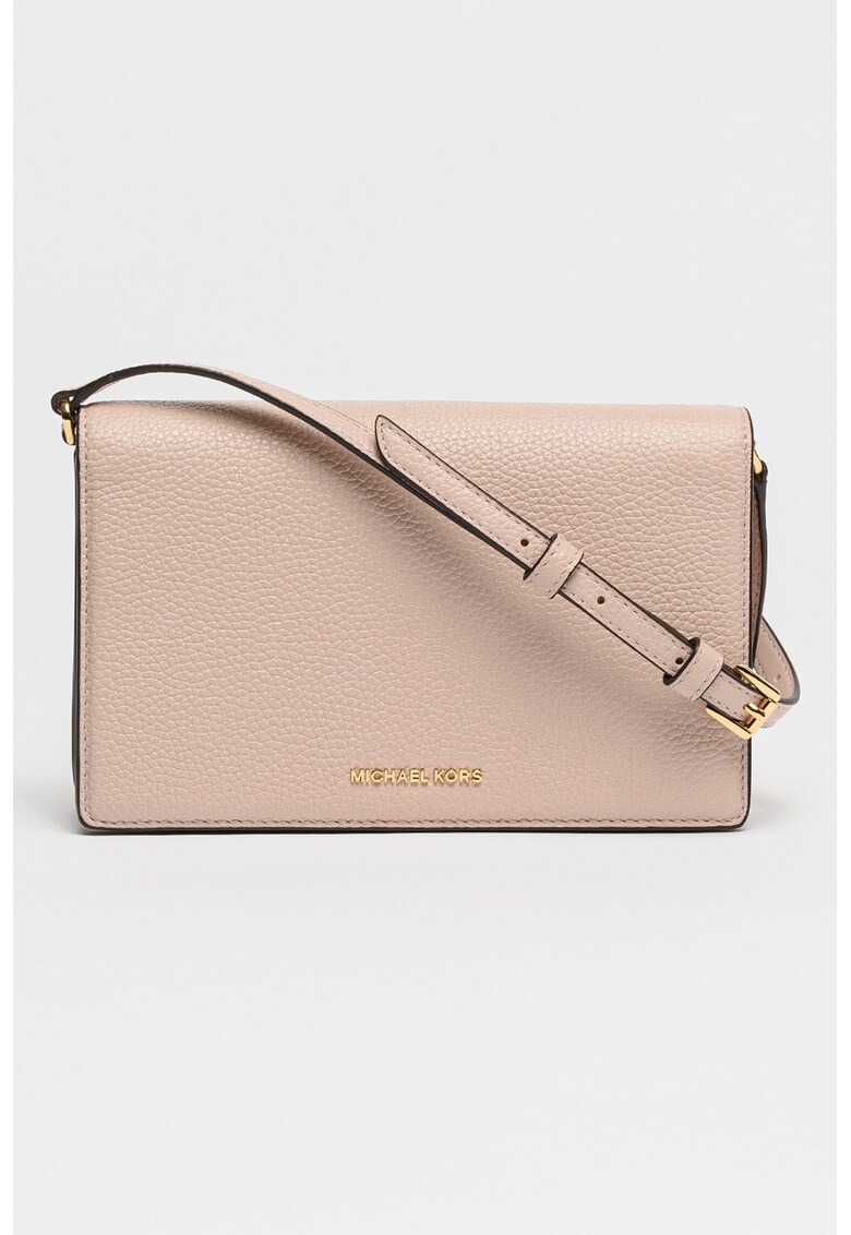 Geanta crossbody de piele Jet Set - Roz deschis