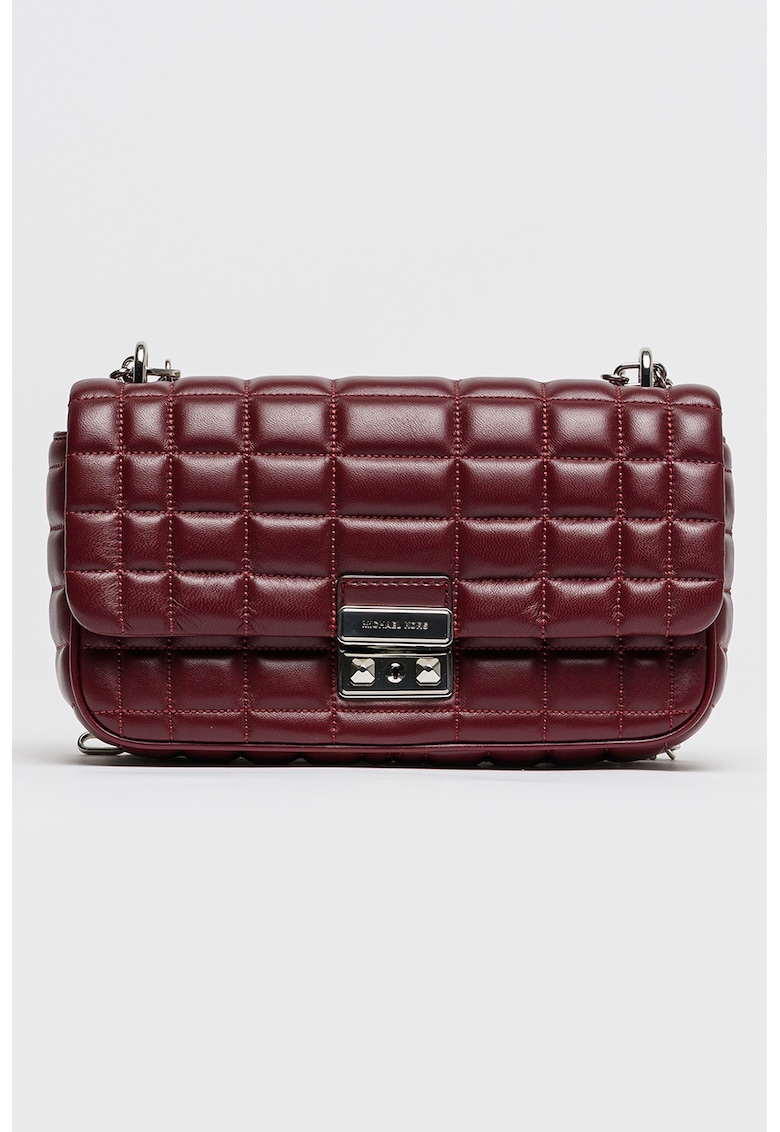 Geanta matlasata din piele Tribeca - Violet