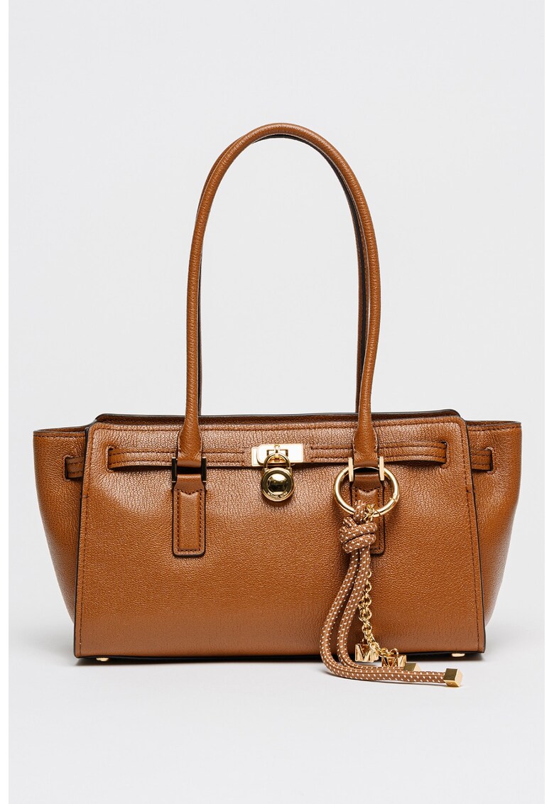 Geanta de piele cu bareta de umar Hamilton - Maro scortisoara