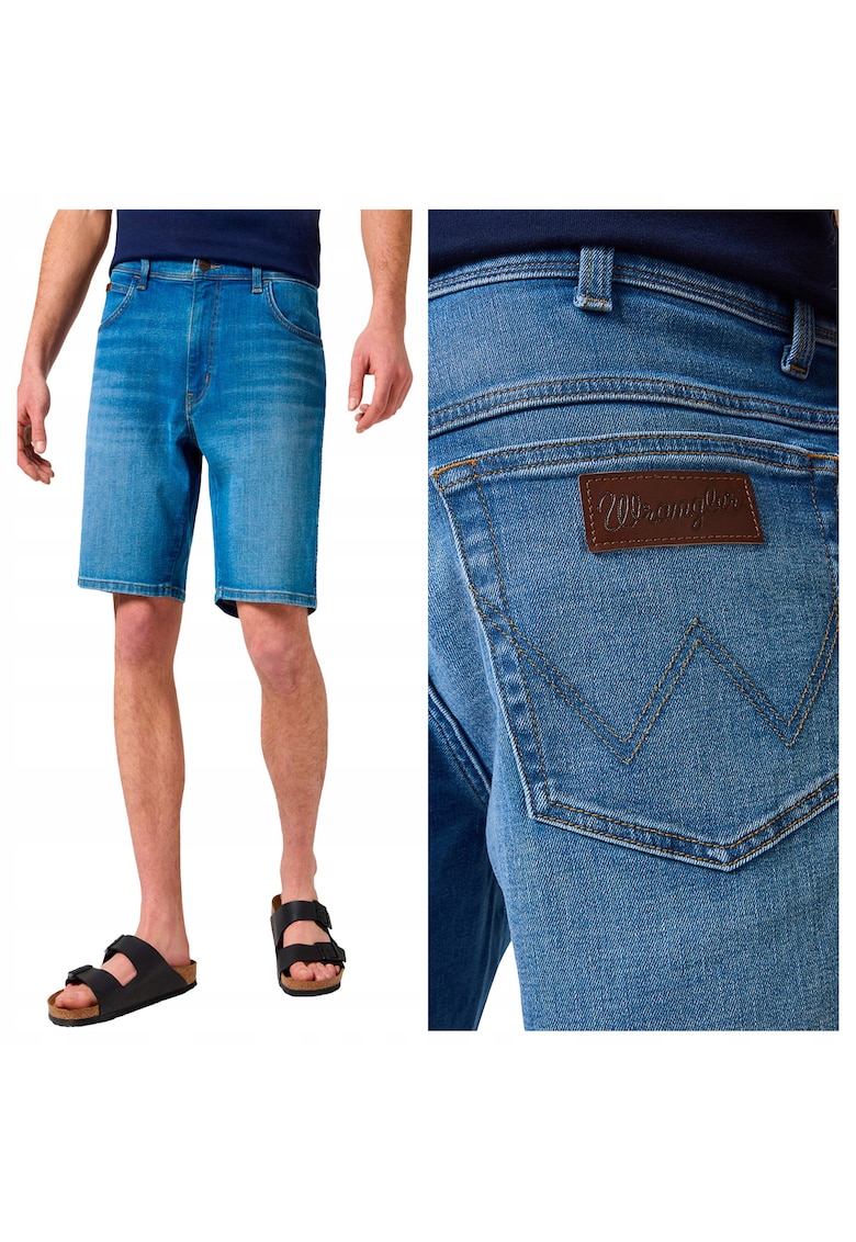 Blugi Barbati Scurti - Texas - Regular Fit - Talie Medie - Fermoar - Lungi - 5 Buzunare - Bumbac - Elastan - W31-L30 US - Albastru