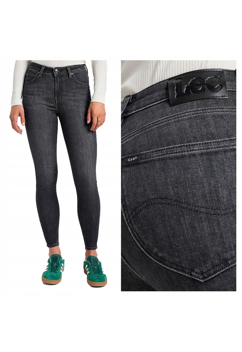 Blugi Dama - Scarlett - Slim Fit - Talie Inalta - Fermoar - Lungi - 5 Buzunare - Bumbac - Elastan - W27-L29 US - Gri