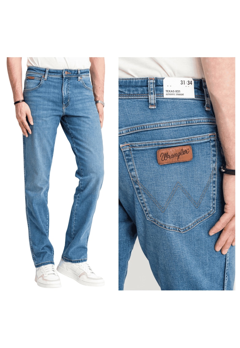 Blugi Straight Fit Albastru - Albastru