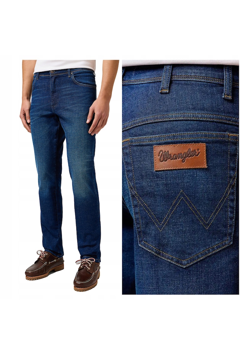 Blugi Barbati - Texas - Slim Fit - Talie Medie - Fermoar - Lungi - 5 Buzunare - Bumbac - Elastan - Albastru