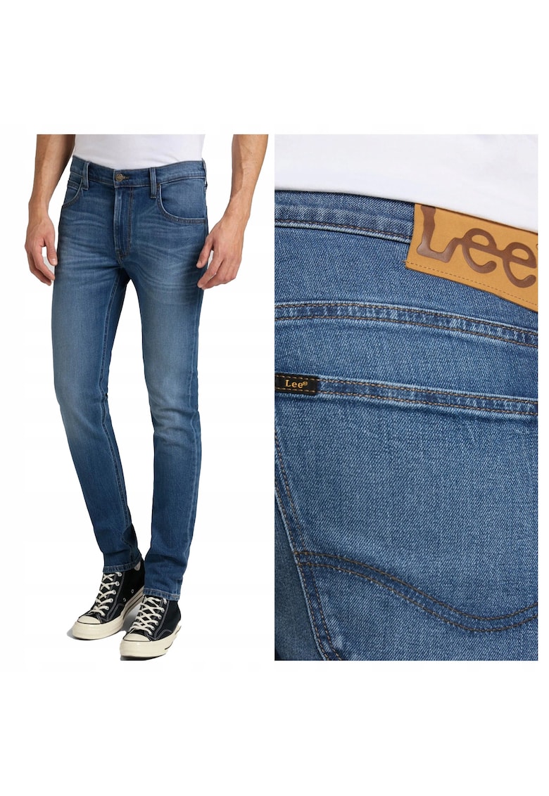 Blugi Barbati - Luke - Slim Fit - Talie Medie - Fermoar - Lungi - 5 Buzunare - Bumbac - Elastan - 459875 - Albastru