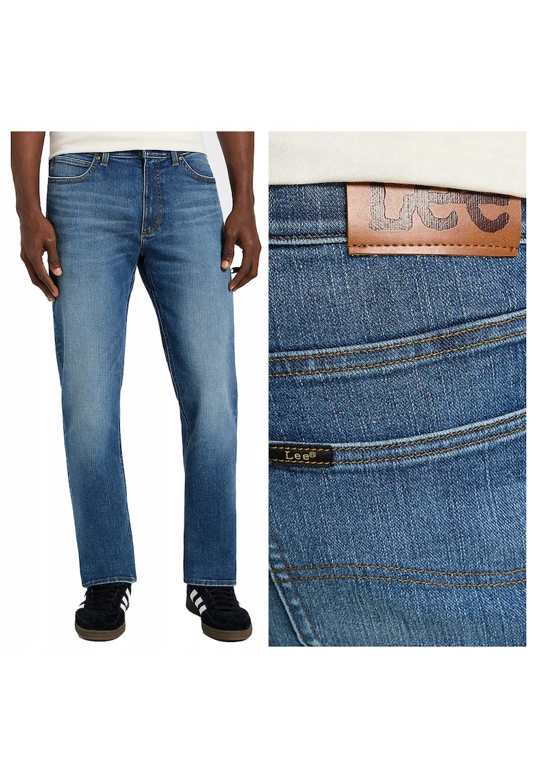 Blugi Barbati - X Straight - Straight Fit - Talie Media - Fermoar - Lungi - 5 Buzunare - Bumbac - Albastru - Albastru