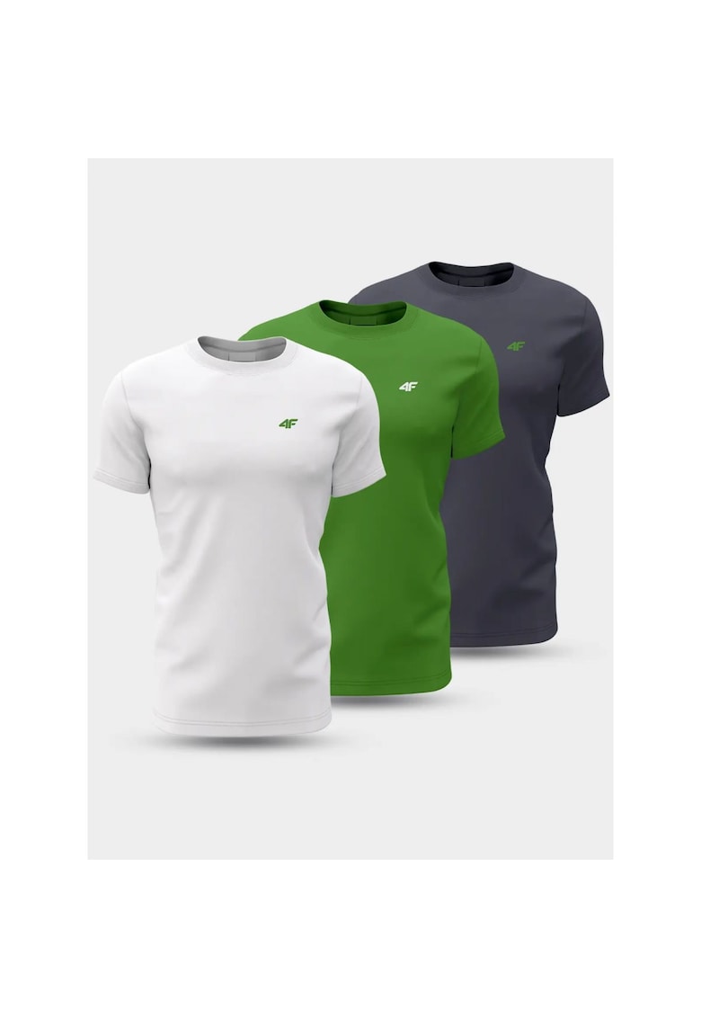 Set 3 Tricouri pentru barbati - 4FWSS24TTSHM1895-90S - bumbac - multicolor