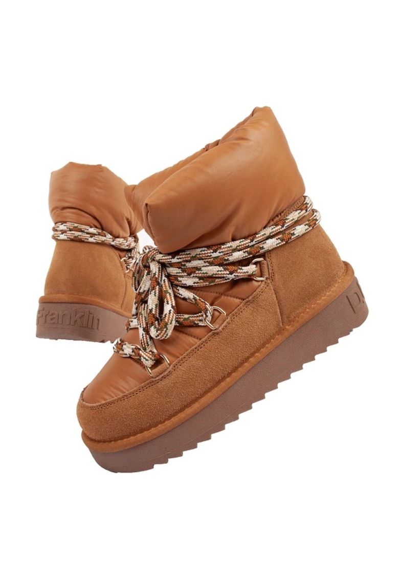 Ghete dama - impermeabile - calduroase - maro - materiale vegane -