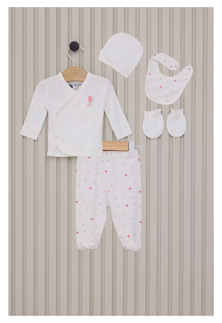 U.S Polo Assn. Set 5 piese pentru nou nascuti