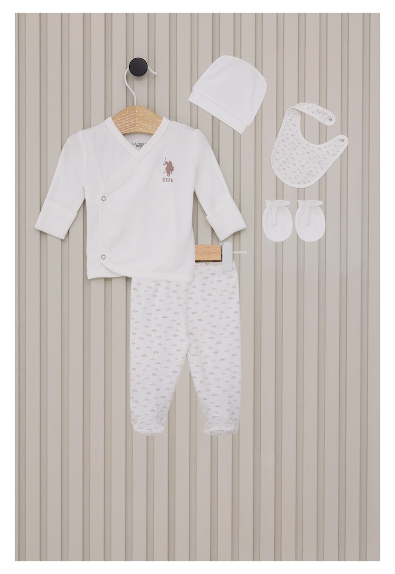 U.S Polo Assn. Set 5 piese pentru nou nascuti