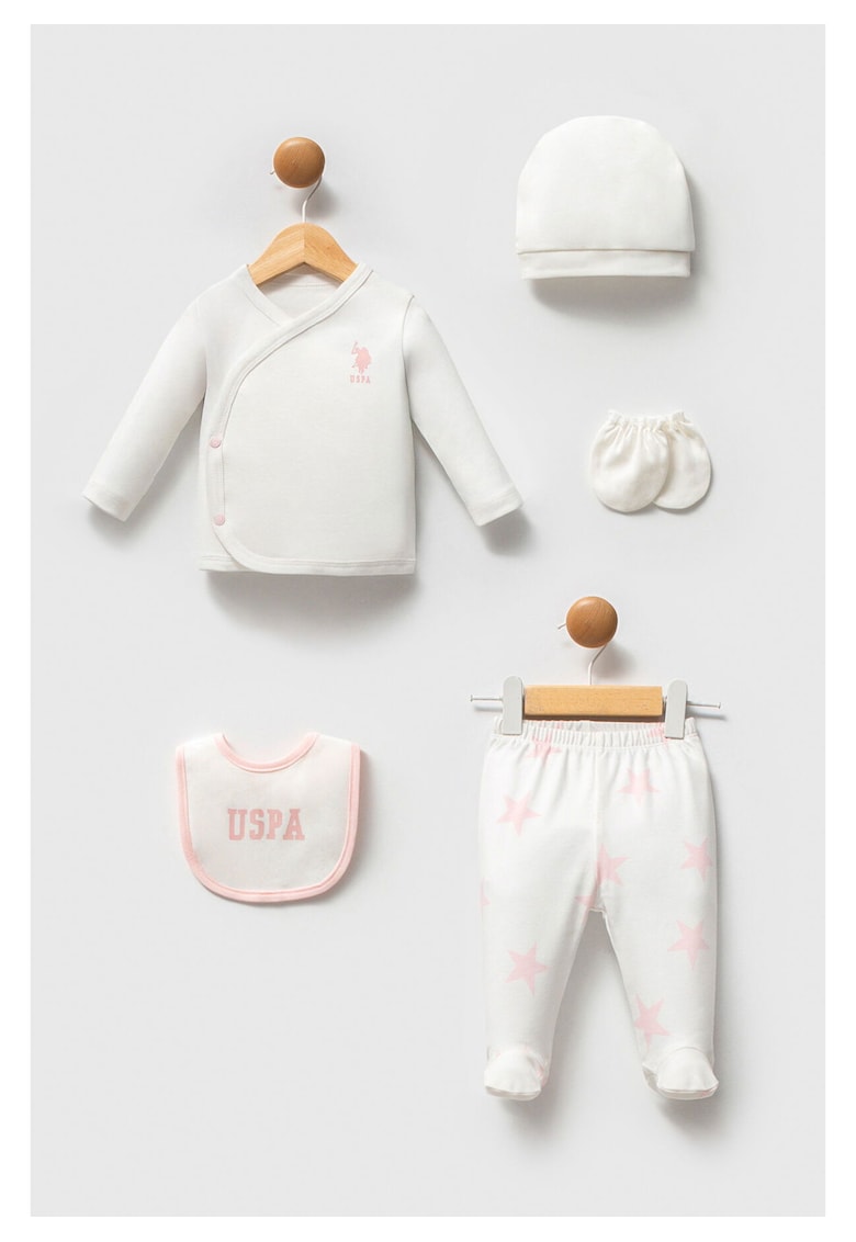 U.S Polo Assn. Set 5 piese pentru nou nascuti
