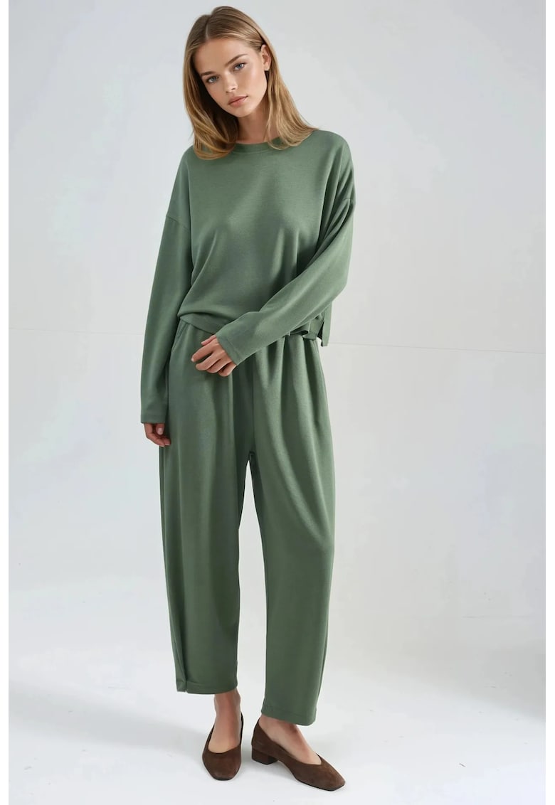 Compleu dama - 2 piese - tricot - verde - One Size