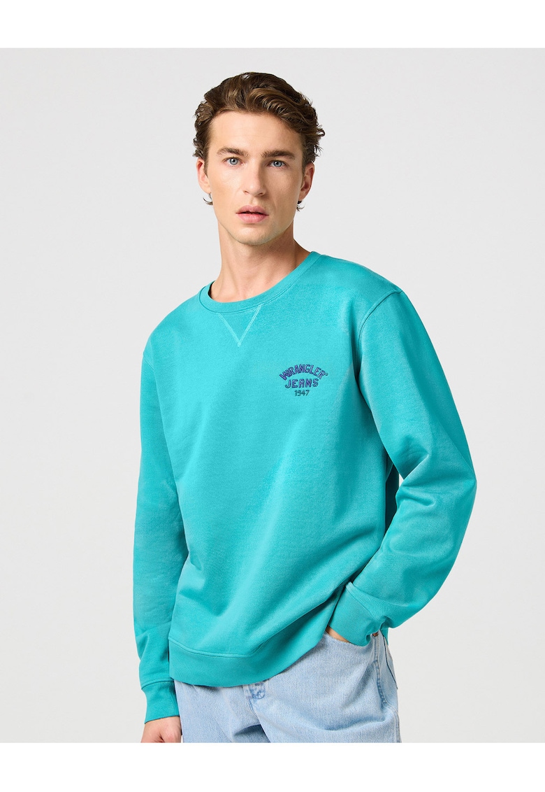 Bluza barbati - Small Logo Crew - bumbac - Latigo Bay turcoaz