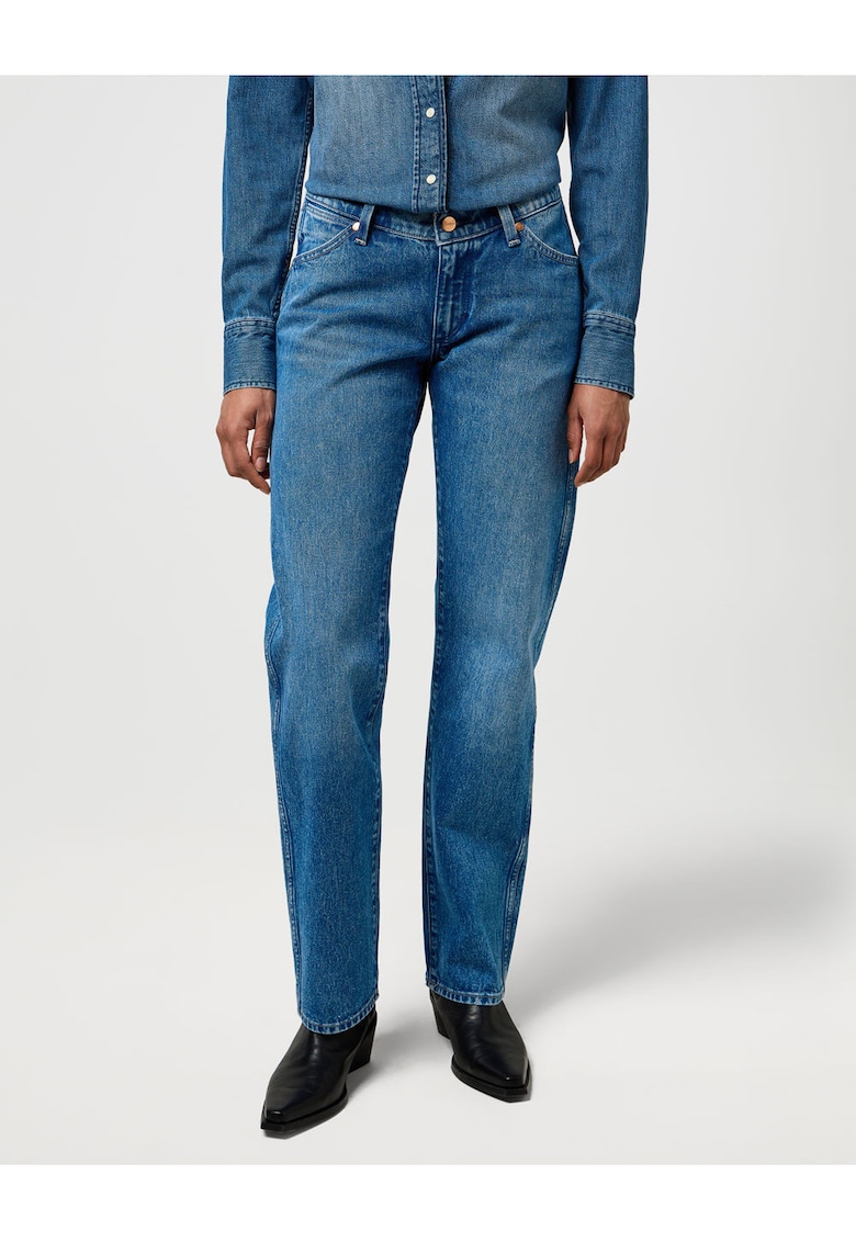 Blugi dama Low Rise Cowboy - bumbac - albastru -