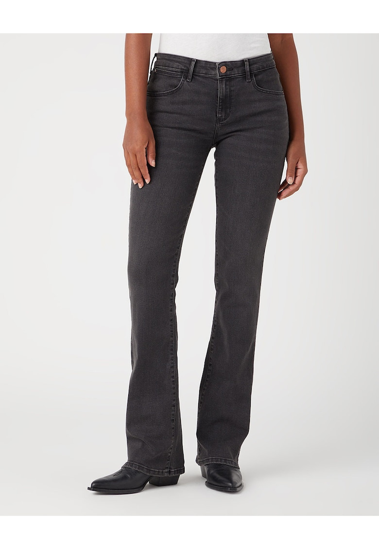 Blugi dama - Bootcut - gri - bumbac -