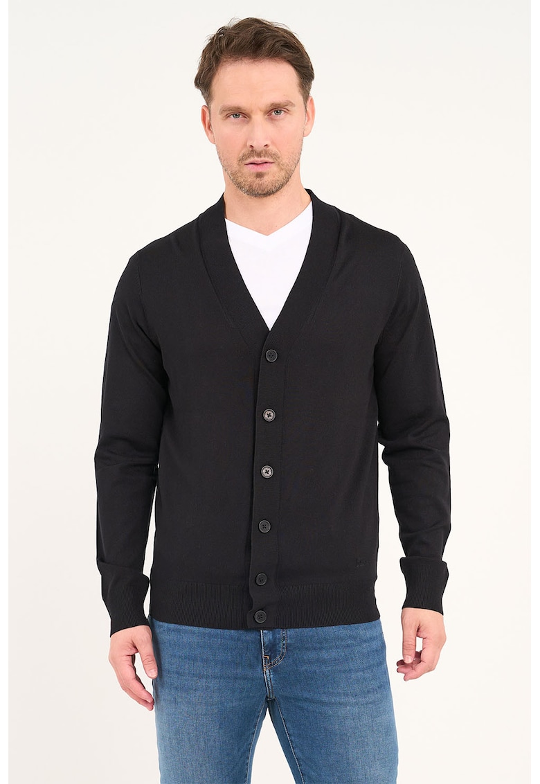 Cardigan uni cu nasturi - Negru