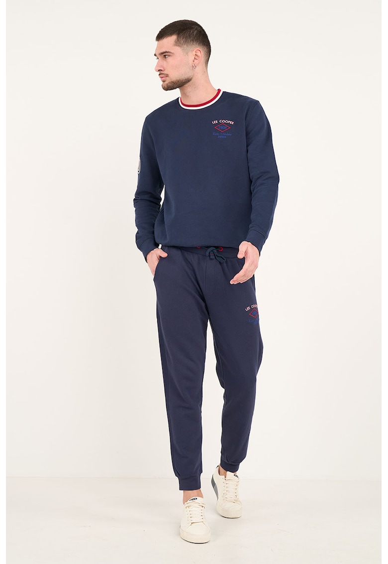 Pantaloni sport de bumbac cu buzunar cu fermoar pe spate - Bleumarin