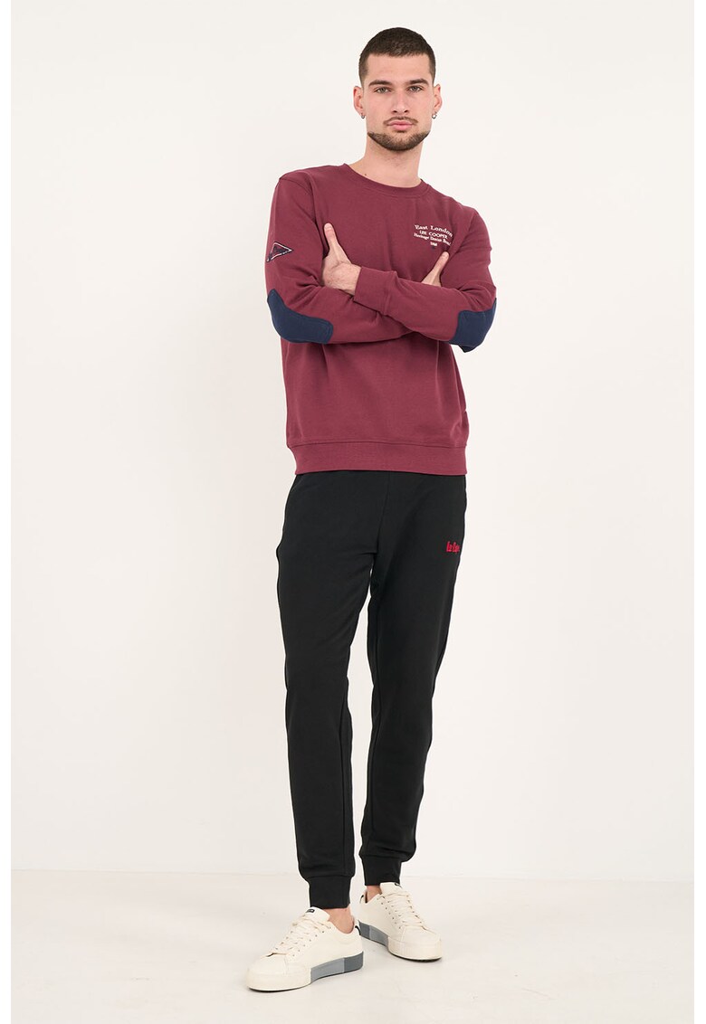 Pantaloni sport regular fit cu buzunare cu fermoar - Negru