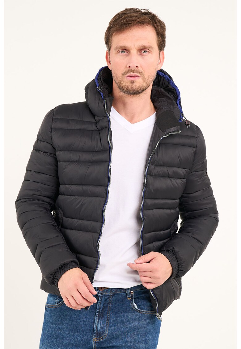 Geaca matlasata cu mansete elastice - Negru