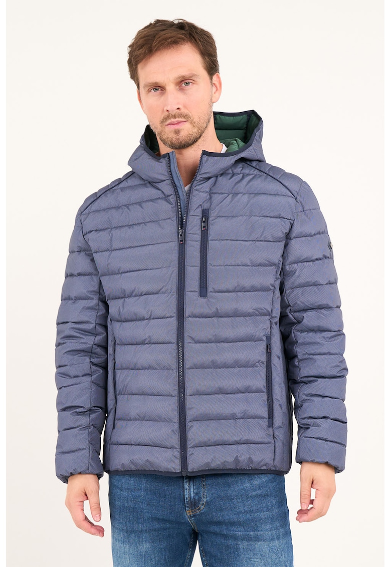 Jacheta matlasata cu buzunare laterale - Albastru petrol