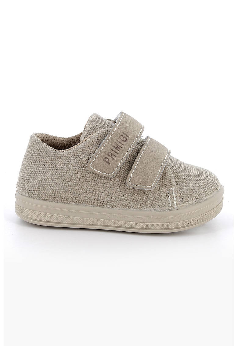 Tenisi din material textil cu inchidere velcro - Maro taupe deschis