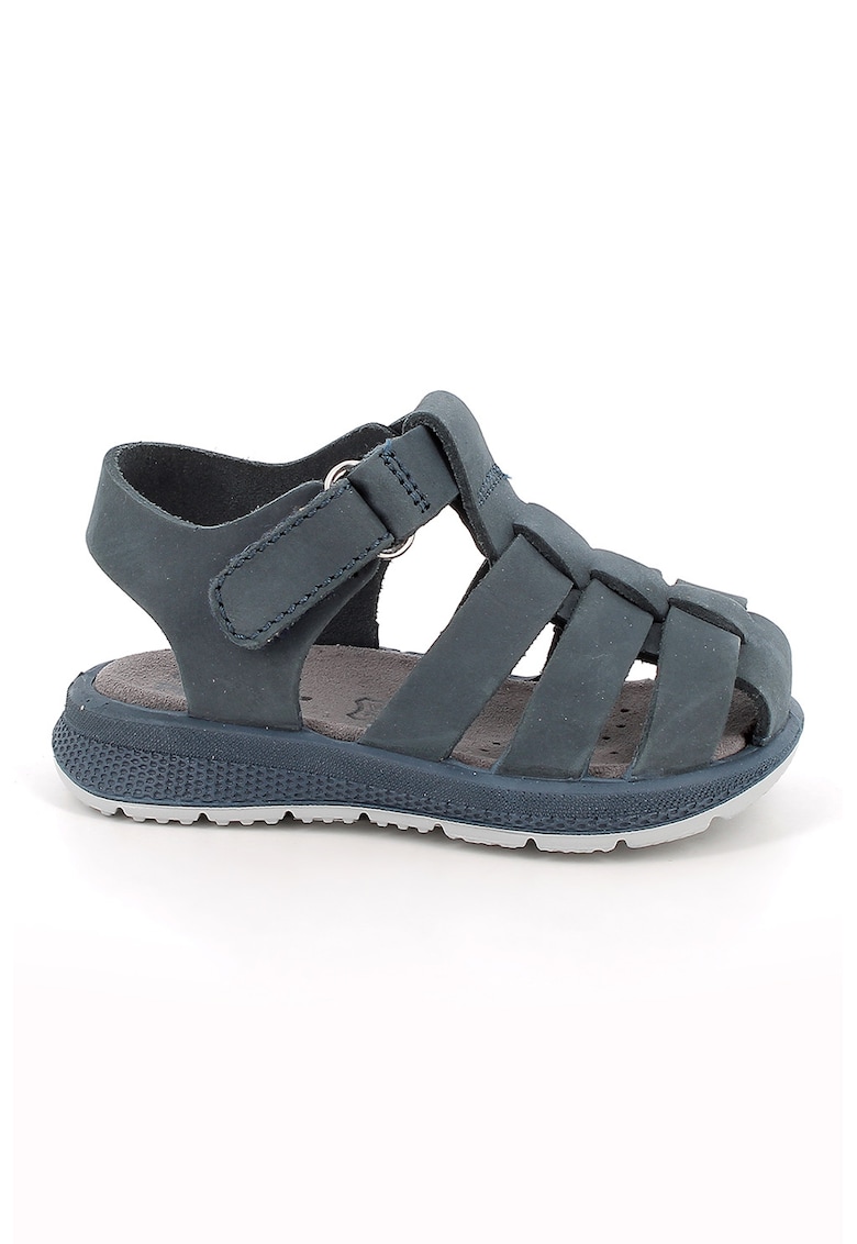 Sandale din piele nabuc cu inchidere velcro