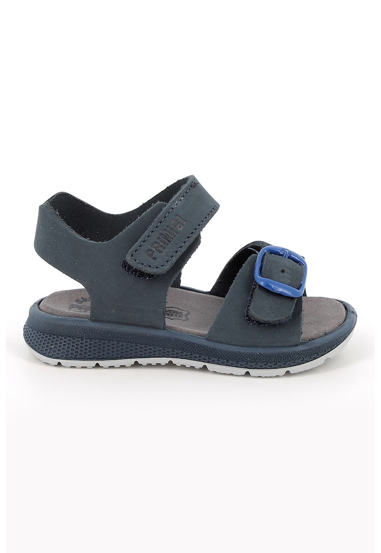 Sandale din piele nabuc cu inchidere velcro