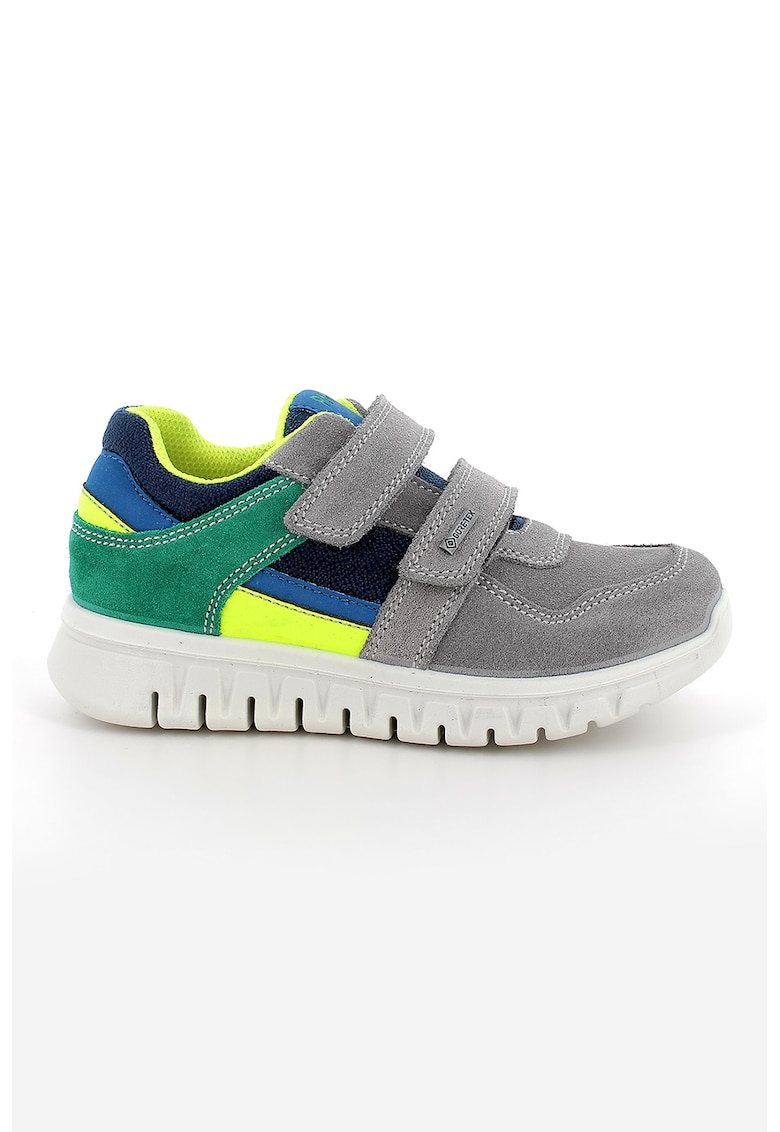 Pantofi sport cu tehnologie Gore-Tex si piele intoarsa - Verde/Albastru royal/Gri