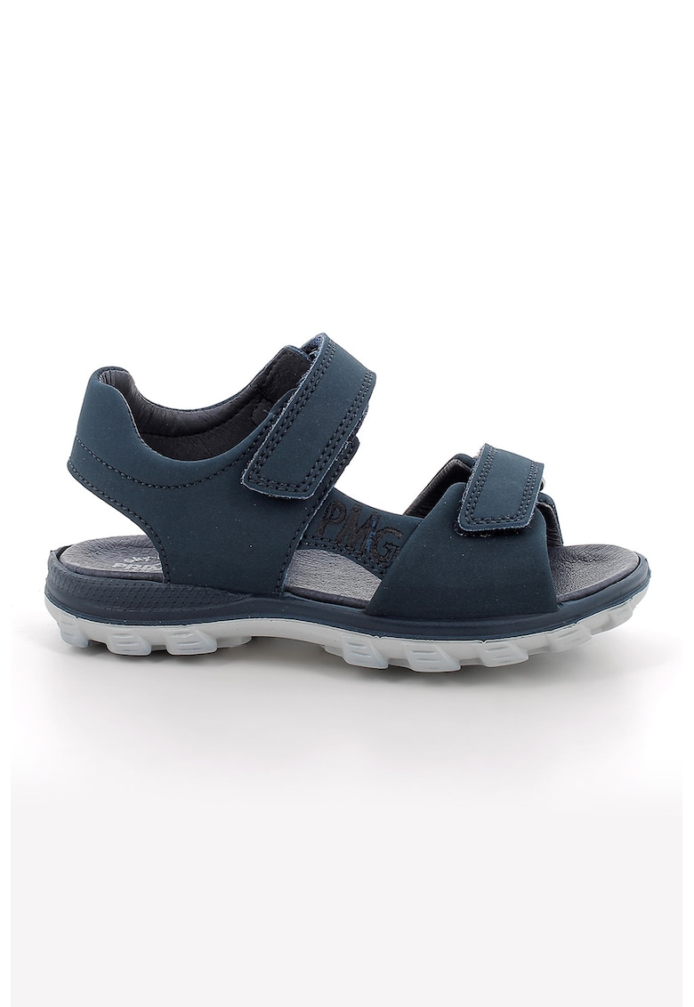 Sandale cu inchidere velcro si model uni - Albastru inchis