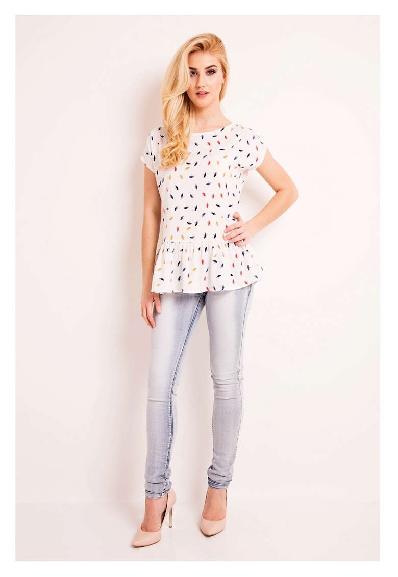 Bluza dama model Umbre Colorate - alb - marime