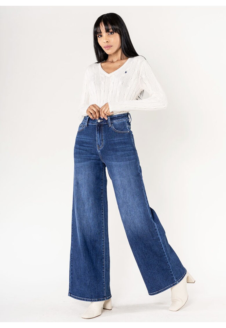 Blugi albastrii dama wide leg YY300-9 M10 19046