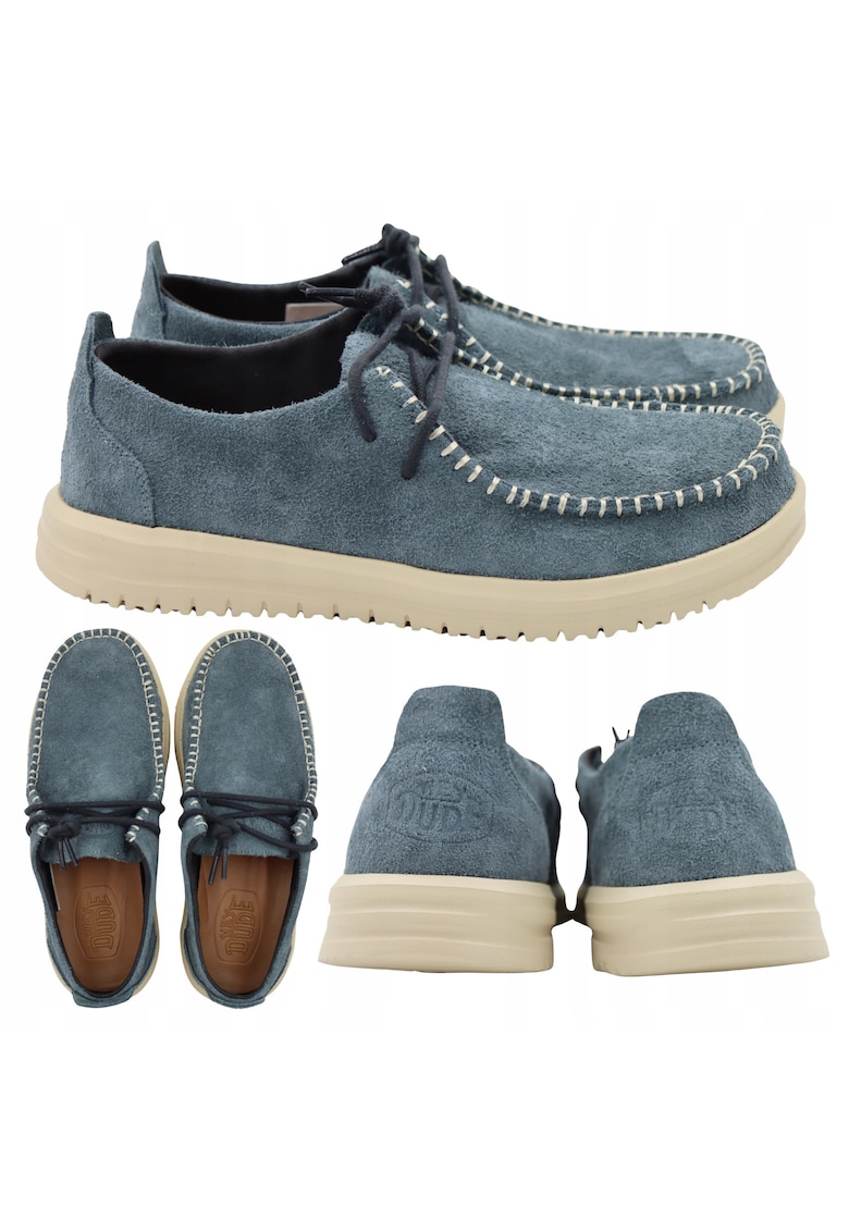 Mocasini barbati Heydude Nxt Moc 43772-4XB - piele naturala - albastru - marime 43 - talpa cu amortizare