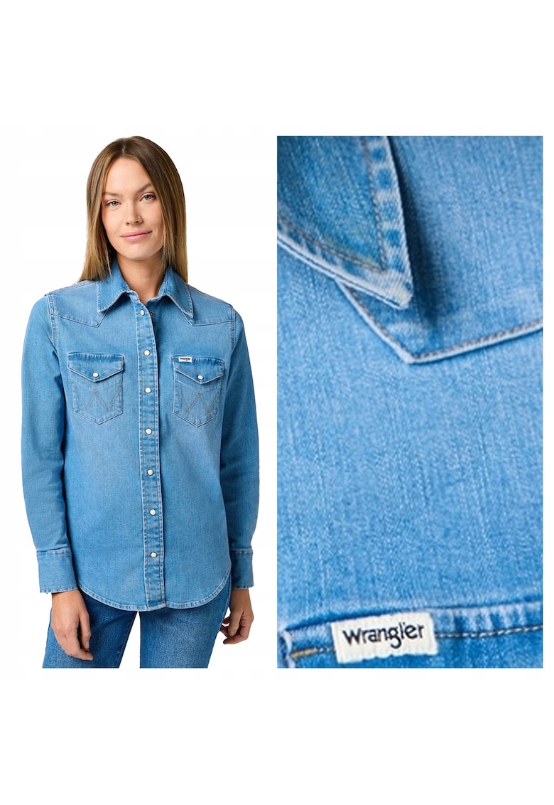 Camasa Dama - Western - 2 Buzunare - Albastru -