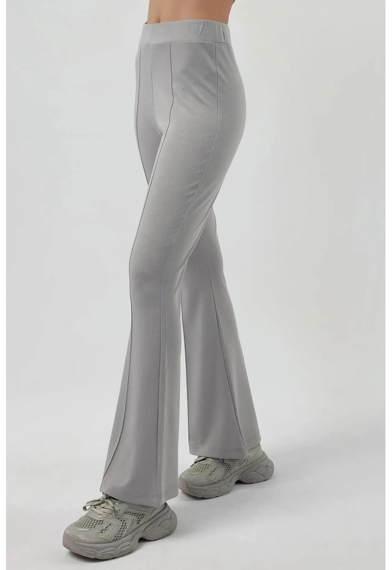 Pantaloni dama - evazati gri - Gri carbune