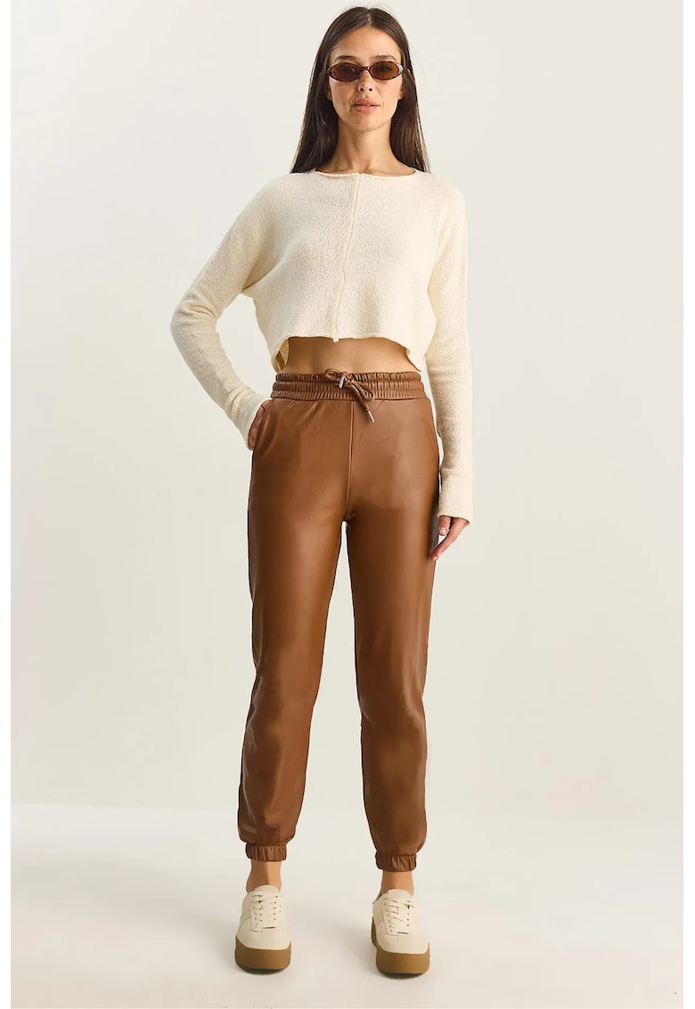 Pantaloni dama - Lucci - jogger maro camel - Maro deschis
