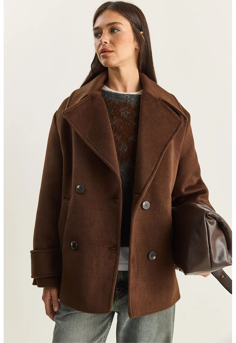 Palton dama LUCCI supradimensionat - Maro inchis