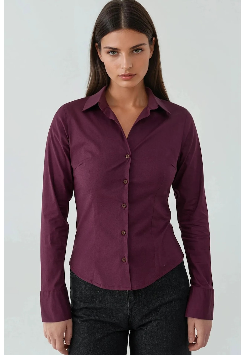 Camasa dama - eleganta - visiniu - textil