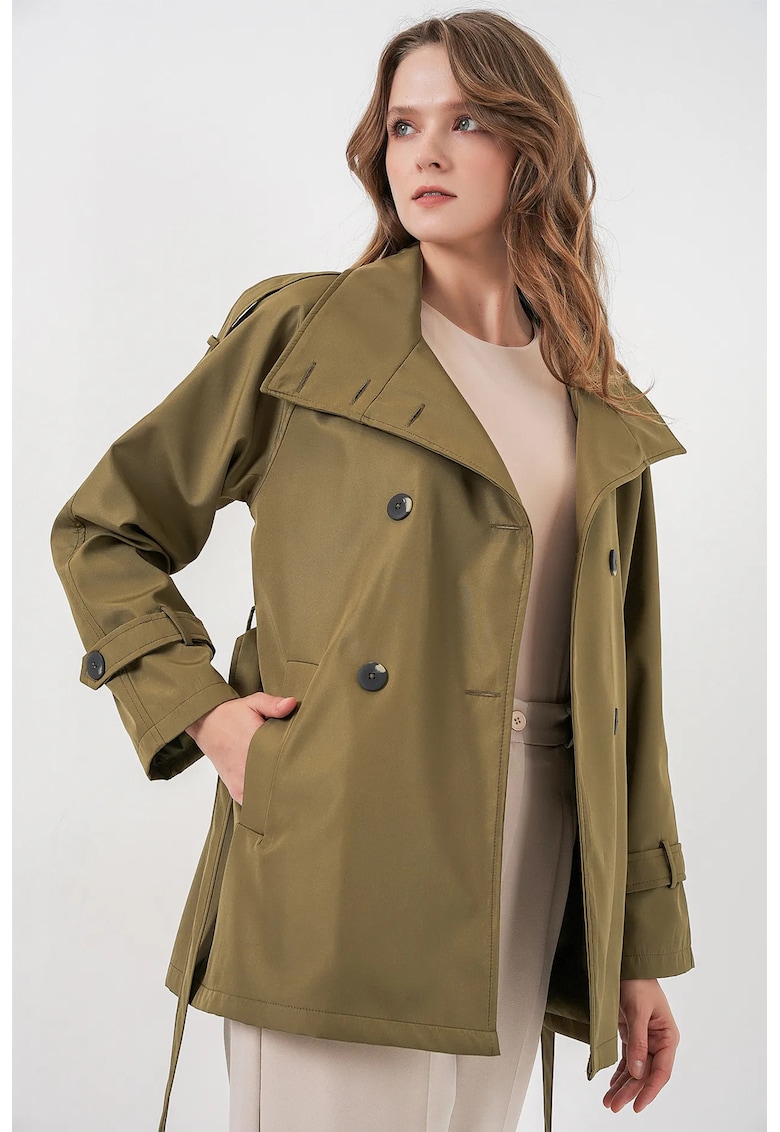 Trenci dama - Regular Fit - kaki - textil