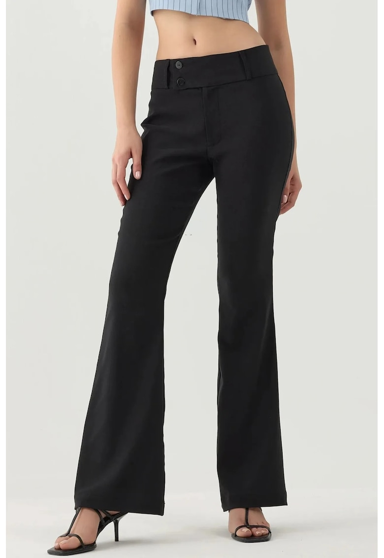 Pantaloni evazati negru - Negru