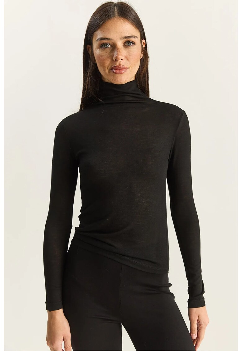 Bluza dama - mulata - maneca lunga - negru - jerseu