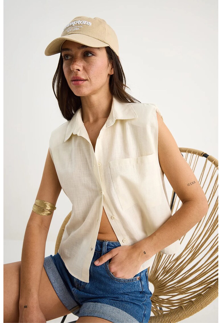 Camasa dama bumbac - Bej Natural