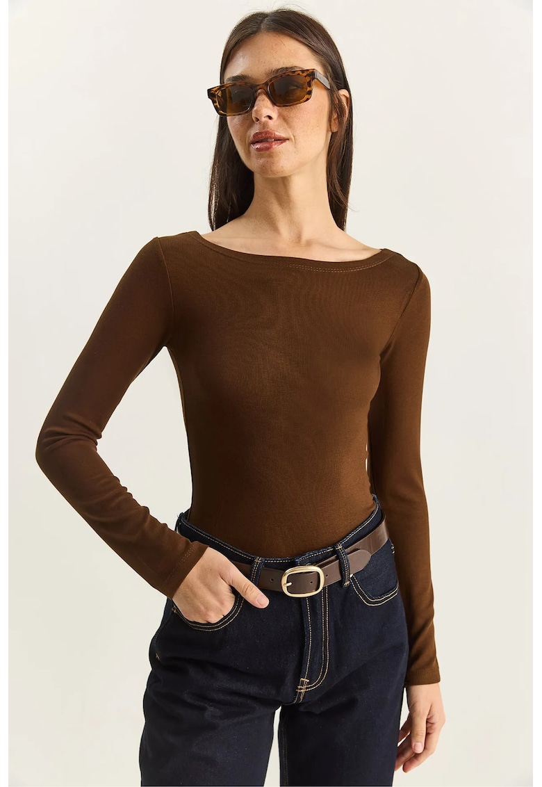 Bluza dama - jerseu - maro mocha