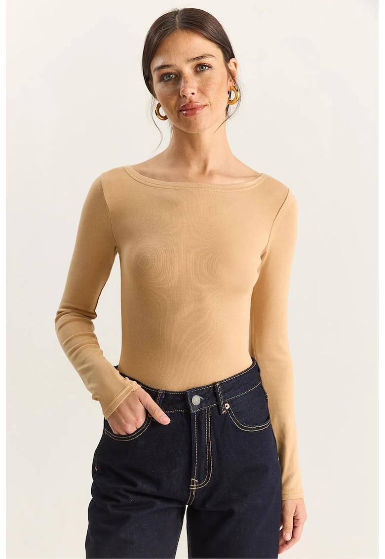 Bluza dama mulata - bej - jerseu