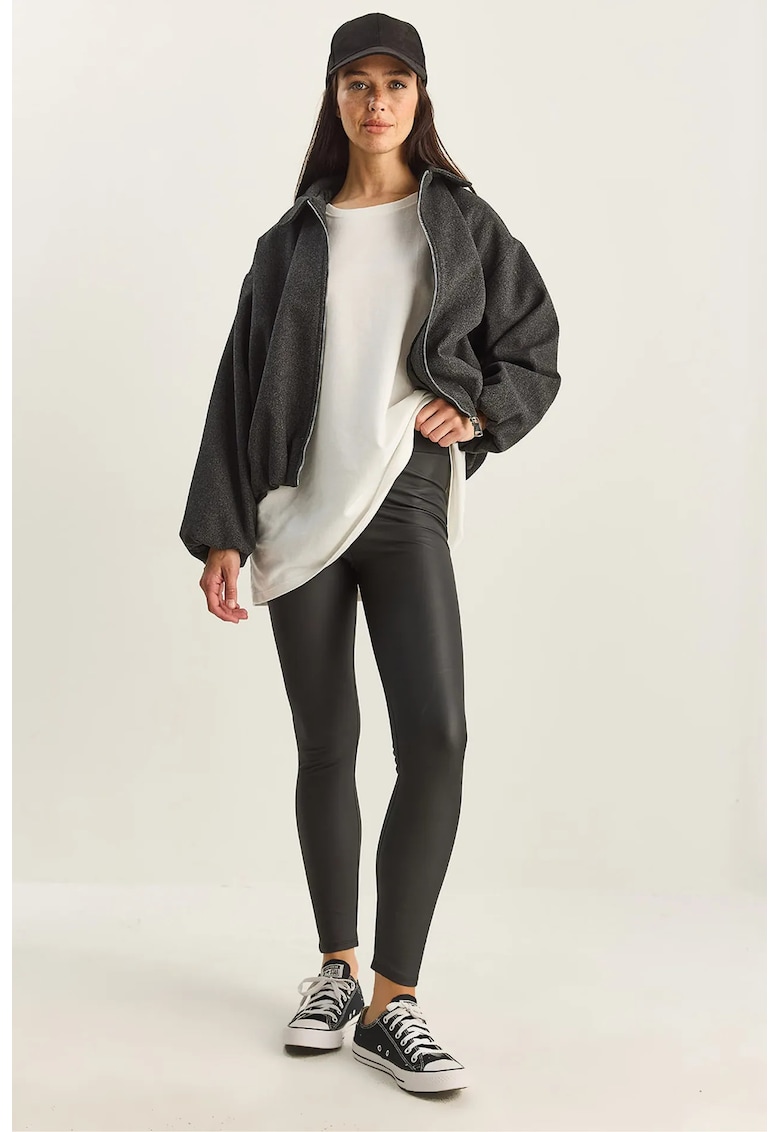 Pantaloni - Femei - Colanti imitatie piele LUCCI - Negru