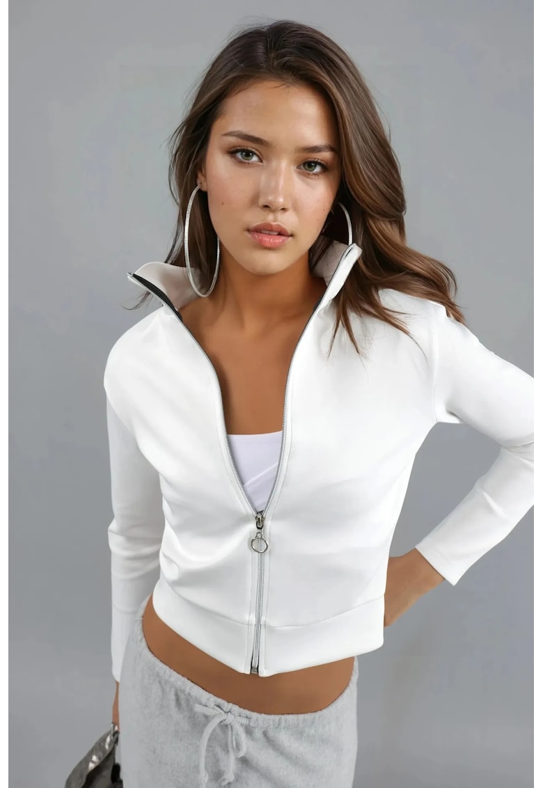 Hanorac dama - alb - textil